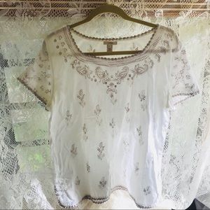 J. Crew boho embroidered blouse 🌾